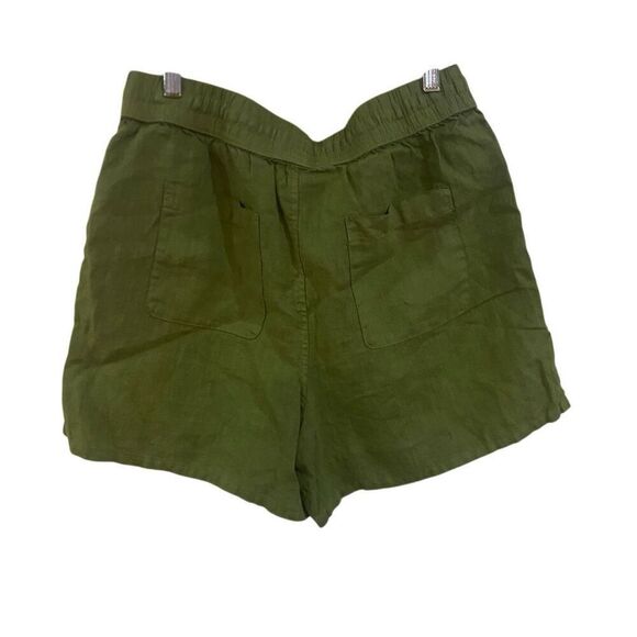 C&C California 100% linen NWOT green large pockets drawstring waist - Picture 2 of 4